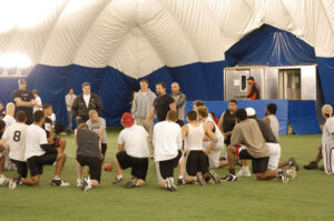 quarterback students receiving classroom instruction
